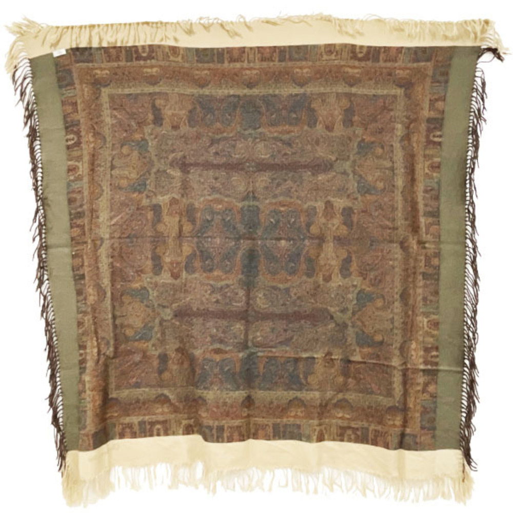 Christian Dior Paisley Large Shawl Multicolor Beige Scarf SS-13364 - Picture 2 of 9